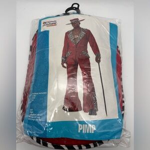 MINT Red Pimp Adult Costume & Hat Size Adult Medium (40-42)